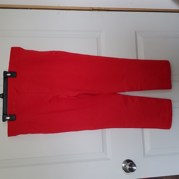 Jules & Leopold Red Trousers Cropped Stretch Pull On Casual Pants Size XL 🍒 - Picture 4 of 4
